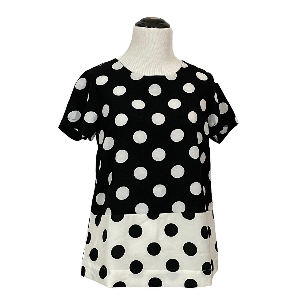 Anthropologie Meadow Rue Polka Dot Top - Black/White - XS